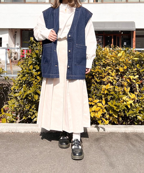 Mysa&Liina（ミーサリーナ）の「太プリーツロングスカート（スカート・レディース・アイボリー/ブラック・M/L）」の5枚目の写真