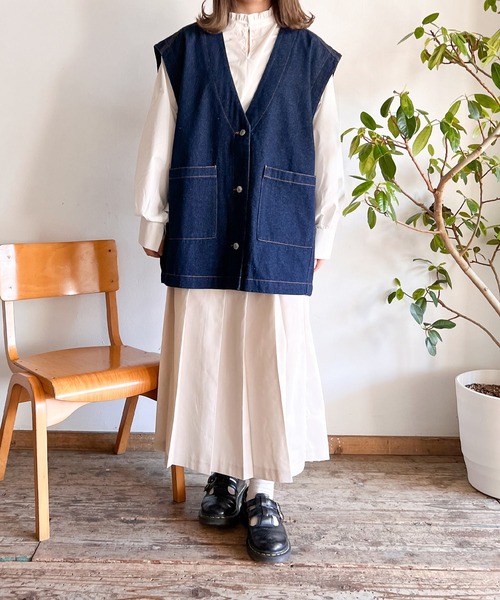 Mysa&Liina（ミーサリーナ）の「太プリーツロングスカート（スカート・レディース・アイボリー/ブラック・M/L）」の13枚目の写真