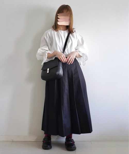 Mysa&Liina（ミーサリーナ）の「太プリーツロングスカート（スカート・レディース・アイボリー/ブラック・M/L）」の6枚目の写真