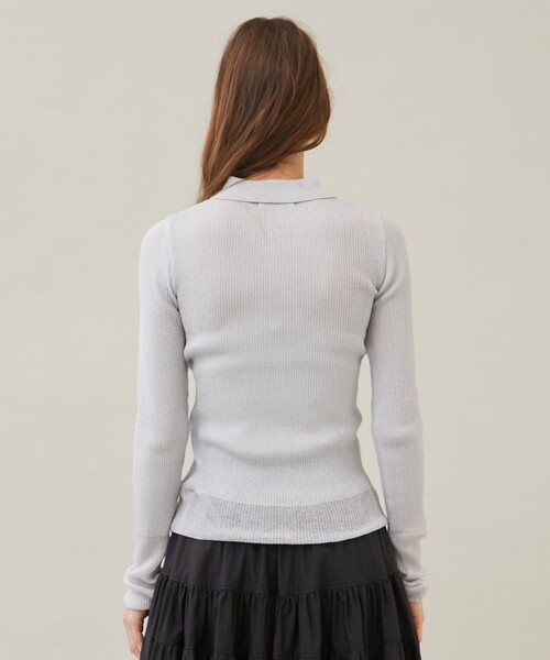 MATURED（マチュアード）の「【MATURED/マチュアード】シアーポロニットカーデ（カーディガン/ボレロ・レディース・ベージュ/ライトグレー・FREE）」の11枚目の写真