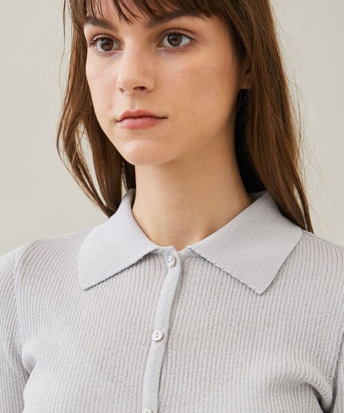 MATURED（マチュアード）の「【MATURED/マチュアード】シアーポロニットカーデ（カーディガン/ボレロ・レディース・ベージュ/ライトグレー・FREE）」の9枚目の写真