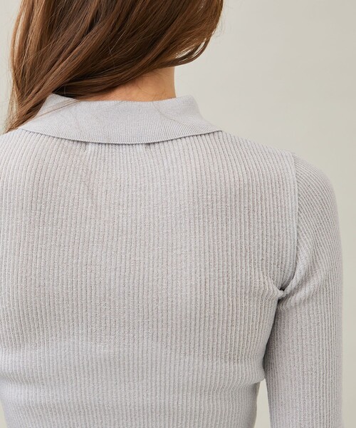 MATURED（マチュアード）の「【MATURED/マチュアード】シアーポロニットカーデ（カーディガン/ボレロ・レディース・ベージュ/ライトグレー・FREE）」の7枚目の写真