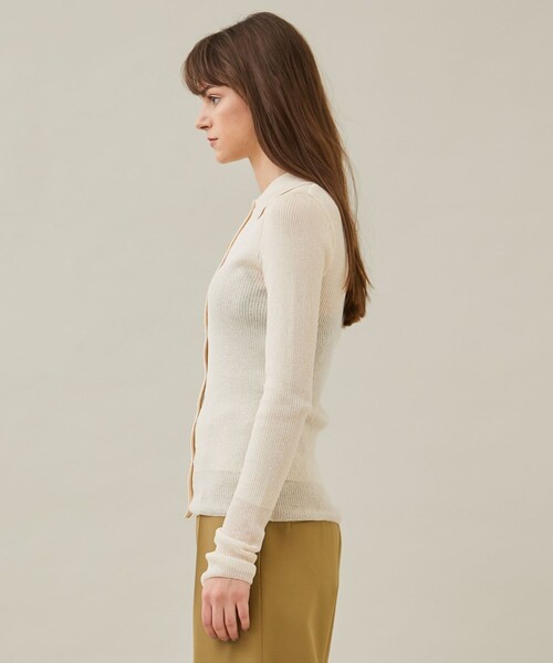 MATURED（マチュアード）の「【MATURED/マチュアード】シアーポロニットカーデ（カーディガン/ボレロ・レディース・ベージュ/ライトグレー・FREE）」の14枚目の写真