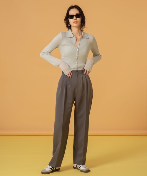 MATURED（マチュアード）の「【MATURED/マチュアード】シアーポロニットカーデ（カーディガン/ボレロ・レディース・ベージュ/ライトグレー・FREE）」の6枚目の写真