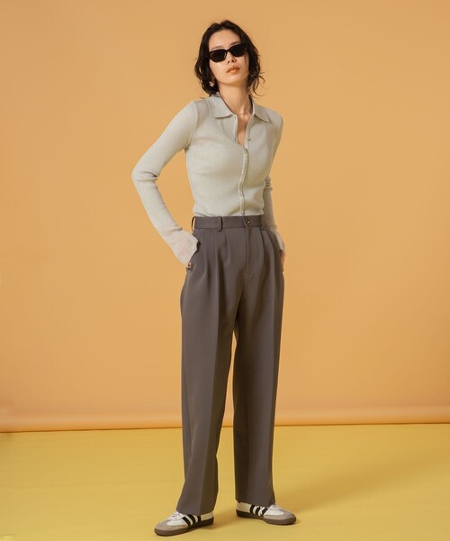 MATURED（マチュアード）の「【MATURED/マチュアード】シアーポロニットカーデ（カーディガン/ボレロ・レディース・ベージュ/ライトグレー・FREE）」の8枚目の写真