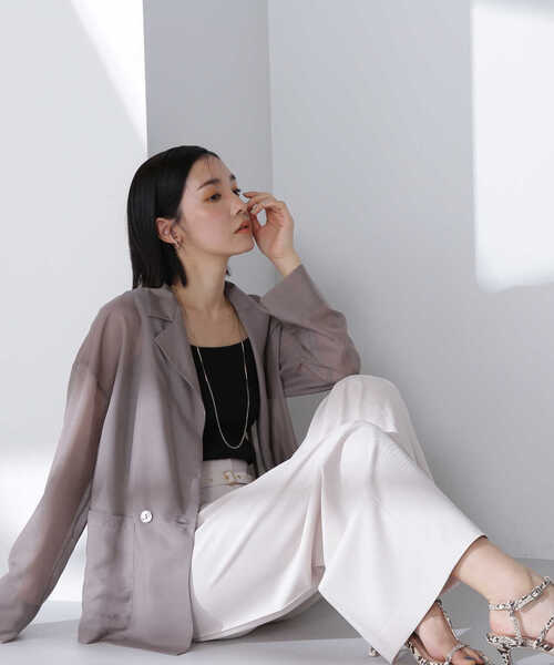 NATURAL BEAUTY BASIC（ナチュラルビューティーベーシック）の「◇ハイウエストタックワイドパンツ（その他パンツ・レディース・ベージュ/マスタード・SMALL/MEDIUM）」の4枚目の写真