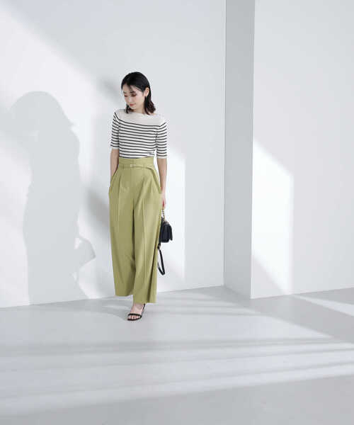 NATURAL BEAUTY BASIC（ナチュラルビューティーベーシック）の「◇ハイウエストタックワイドパンツ（その他パンツ・レディース・ベージュ/マスタード・SMALL/MEDIUM）」の20枚目の写真