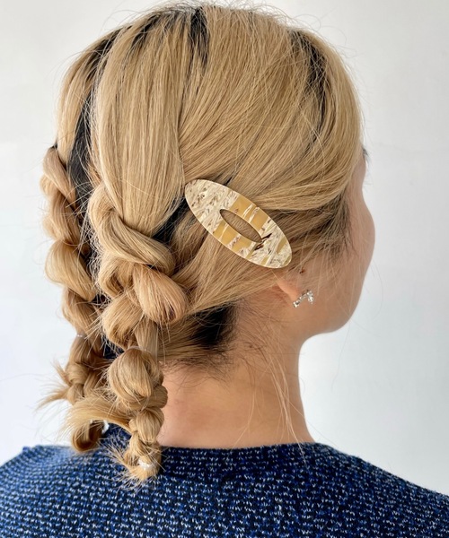 SANSeLF（サンセルフ）の「Se 2set hairpin【SANSeLF】 sana23s013（ヘアピン・レディース・グリーン/ピンク/ブラウン/イエロー/シルバー/ブルー/ライム/レッド/ミント/ベージュ/パープル・FREE）」の3枚目の写真