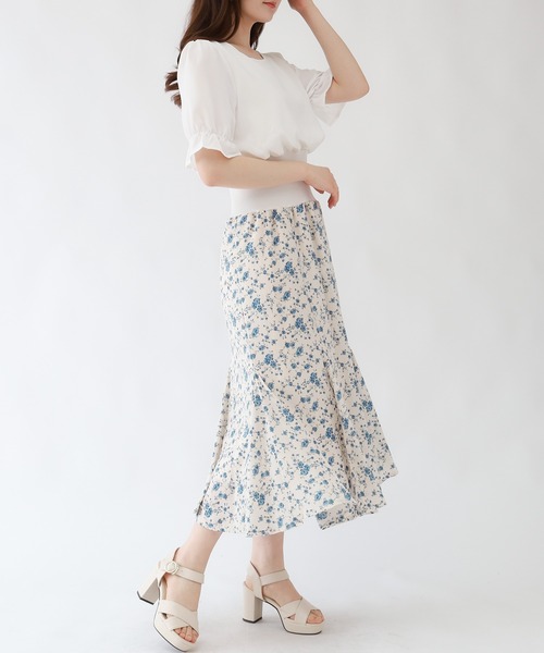 ASTORIA ODIER（アストリアオディール）の「ウエストリブ花柄ワンピース（ワンピース・レディース・ホワイト/アイボリー・SMALL/MEDIUM）」の22枚目の写真