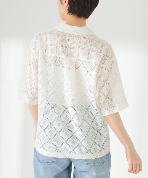B:MING by BEAMS(ビーミングバイビームス)の「B:MING by BEAMS / 開襟 レース シャツ(シャツ/ブラウス・レディース・オフホワイト/ブラック/ミント・SMALL/MEDIUM)」の13枚目の写真