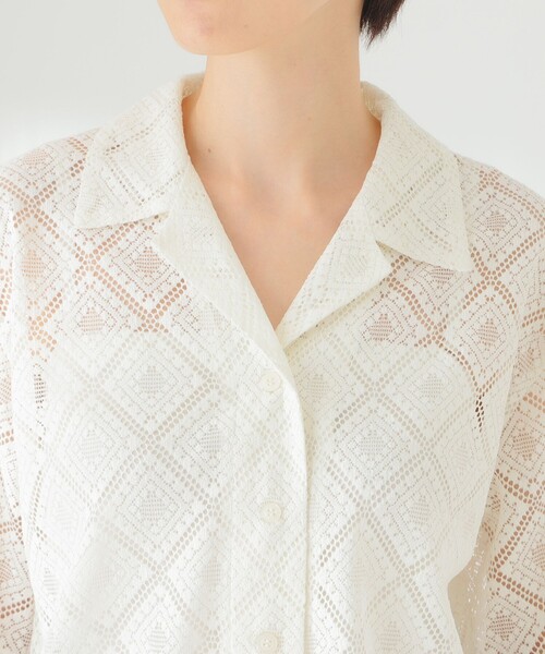 B:MING by BEAMS(ビーミングバイビームス)の「B:MING by BEAMS / 開襟 レース シャツ(シャツ/ブラウス・レディース・オフホワイト/ブラック/ミント・SMALL/MEDIUM)」の9枚目の写真
