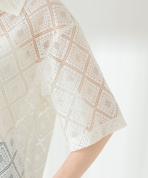 B:MING by BEAMS(ビーミングバイビームス)の「B:MING by BEAMS / 開襟 レース シャツ(シャツ/ブラウス・レディース・オフホワイト/ブラック/ミント・SMALL/MEDIUM)」の11枚目の写真