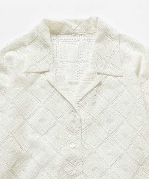 B:MING by BEAMS(ビーミングバイビームス)の「B:MING by BEAMS / 開襟 レース シャツ(シャツ/ブラウス・レディース・オフホワイト/ブラック/ミント・SMALL/MEDIUM)」の7枚目の写真