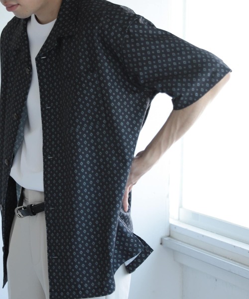 SENSE OF PLACE by URBAN RESEARCH（センスオブプレイスバイアーバンリサーチ）の「『イージーケア』コモンガラオープンカラールーズシャツB（シャツ/ブラウス・メンズ・ライトカーキ/ライトベージュ/ブラック・SMALL/MEDIUM/LARGE）」の9枚目の写真