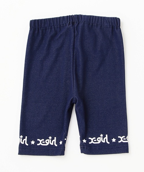 X-girl Stages（エックスガールステージス）の「裾ラインロゴハーフレギンス（レギンス/スパッツ・キッズ・ネイビー/ブラック・110cm/130cm/120cm/90cm/100cm/140cm/80ｃｍ）」の3枚目の写真