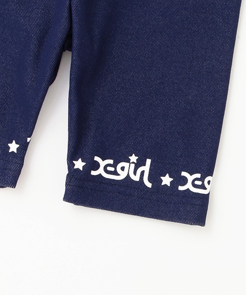 X-girl Stages（エックスガールステージス）の「裾ラインロゴハーフレギンス（レギンス/スパッツ・キッズ・ネイビー/ブラック・110cm/130cm/120cm/90cm/100cm/140cm/80ｃｍ）」の5枚目の写真