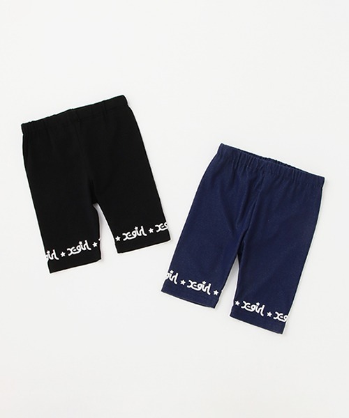 X-girl Stages（エックスガールステージス）の「裾ラインロゴハーフレギンス（レギンス/スパッツ・キッズ・ネイビー/ブラック・110cm/130cm/120cm/90cm/100cm/140cm/80ｃｍ）」の7枚目の写真