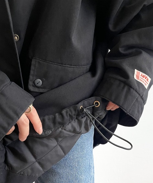 Java（ジャバ）の「《JAVAジャバ 別注》即、お洒落ガール。オーバーサイズミリタリーコート（ミリタリージャケット・レディース・ベージュ/ブラック/グレイッシュブルー・LARGE/MEDIUM/SMALL/X-LARGE）」の12枚目の写真