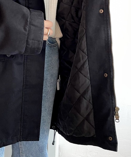 Java（ジャバ）の「《JAVAジャバ 別注》即、お洒落ガール。オーバーサイズミリタリーコート（ミリタリージャケット・レディース・ベージュ/ブラック/グレイッシュブルー・LARGE/MEDIUM/SMALL/X-LARGE）」の14枚目の写真