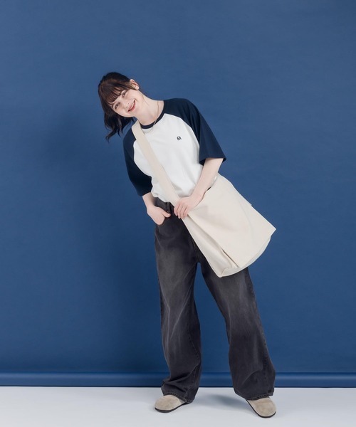 MUHET（ミュエータ）の「ラグランTシャツ（Tシャツ/カットソー・レディース・杢グレー/グリーン/ネイビー・X-LARGE/MEDIUM）」の6枚目の写真