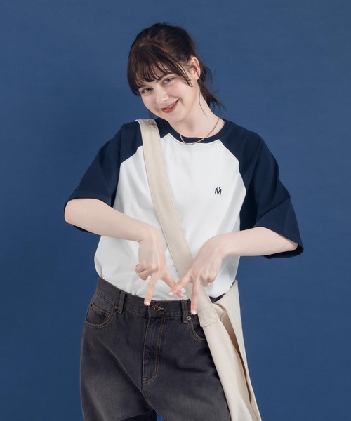 MUHET（ミュエータ）の「ラグランTシャツ（Tシャツ/カットソー・レディース・杢グレー/グリーン/ネイビー・X-LARGE/MEDIUM）」の4枚目の写真