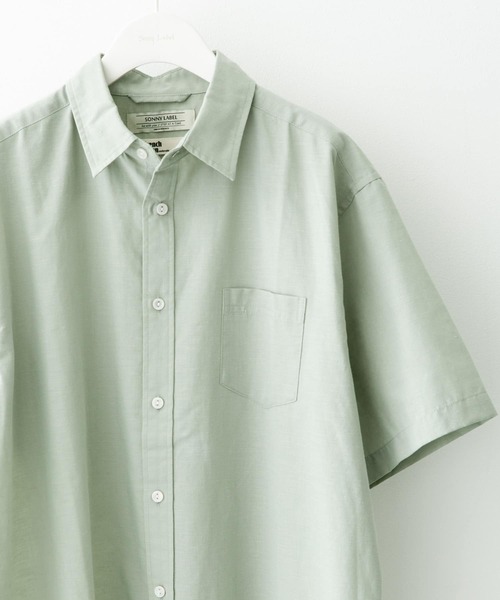 URBAN RESEARCH Sonny Label(アーバンリサーチサニーレーベル)の「リネン混半袖シャツ(シャツ/ブラウス・メンズ・イエロー系その他/ホワイト/ネイビー/グリーン/ブルー系その他/グレー系その他・MEDIUM/X-LARGE/LARGE)」の1枚目の写真