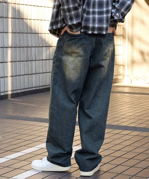 ヴィンテージライクオーバーダイワイドデニムパンツ MONO-MART│MONO