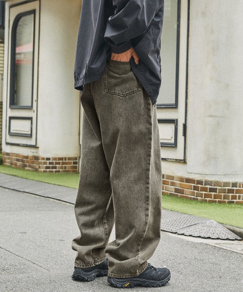 希少 80s OAKLEYワイドデニム セール】ヴィンテージライクオーバーダイワイドデニムパンツ