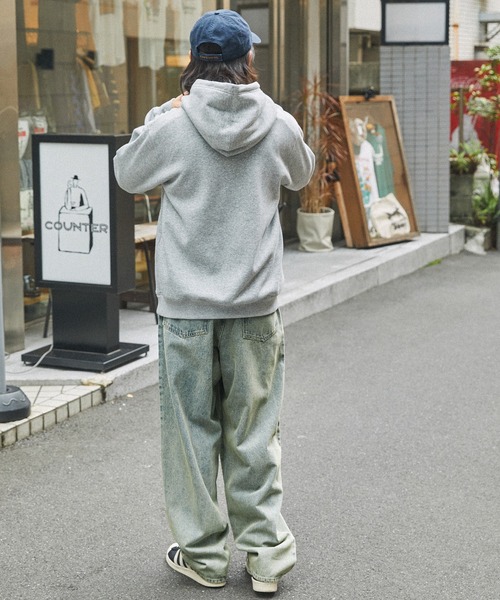 セール】ヴィンテージライクオーバーダイワイドデニムパンツ