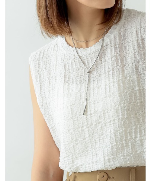 Re:EDIT（リエディ）の「ロングドロップモチーフスライドYシェイプネックレス（ネックレス・レディース・ゴールド/シルバー・FREE）」の5枚目の写真