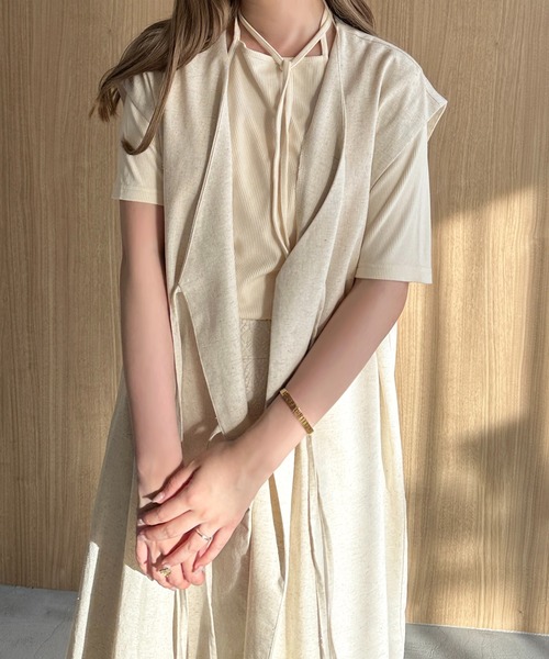 apres jour clair（アプレジュールクレア）の「【apres jour clair】アメスリリブトップス【ZOZOTOWN限定アイテム】（Tシャツ/カットソー・レディース・アイボリー/ブラウン系その他/ベージュ・フリー/X-LARGE）」の12枚目の写真