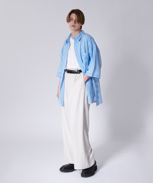 ONCILY（オンシェリー）の「JACQUARD LACE SHEER SHIRT