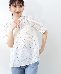 N.（N. Natural Beauty Basic） | ◆フロントリボンドットブラウス(シャツ/ブラウス)