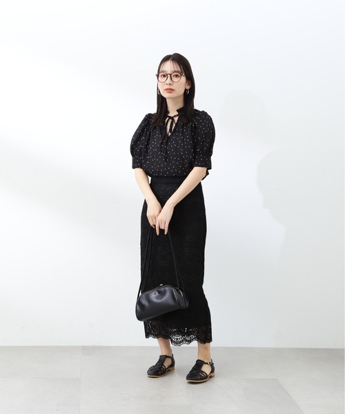 N.（N. Natural Beauty Basic）（エヌエヌナチュラルビューティーベーシック）の「◆フロントリボンドットブラウス（シャツ/ブラウス・レディース・ホワイト系その他/ブラック系その他・MEDIUM）」の19枚目の写真