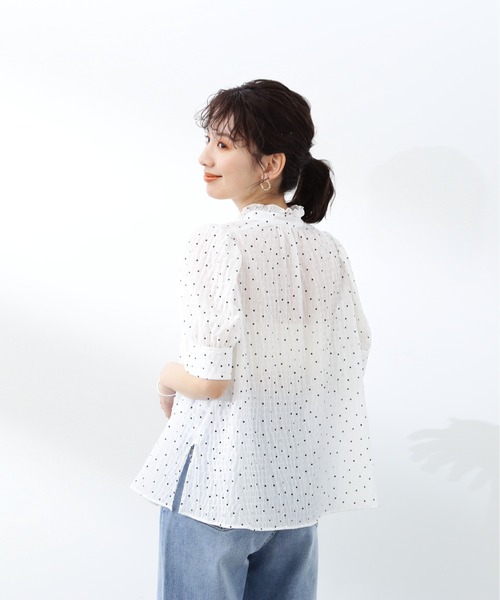 楽天市場】リボンボウタイドットブラウス NATURAL BEAUTY BASIC