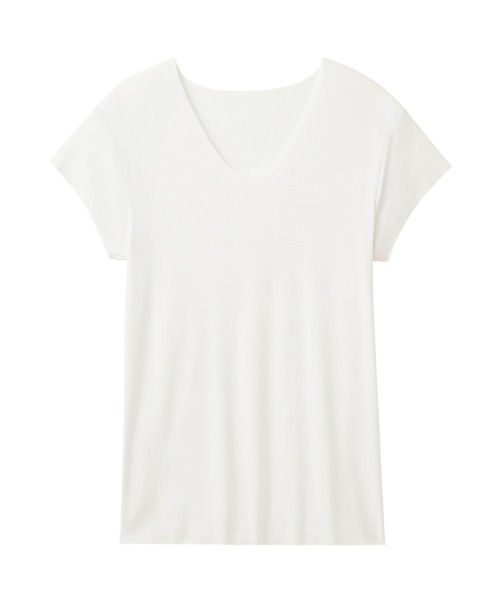 GUNZE(グンゼ)の「ADVANCE LABEL/アドバンスレーベル 半袖Uネック CUT OFF 持続消臭(インナーウェア/肌着・メンズ・ネイビー/ナチュラル/ライトブラウン/カーキ/スモークピンク/ブラック/ライトグレー/ベージュ系その他/ホワイト/ブラウン・SMALL/MEDIUM/LARGE)」の6枚目の写真