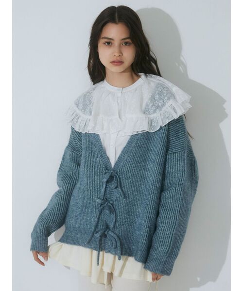 merry jenny（メリージェニー）の「flowerケープブラウス（シャツ/ブラウス・レディース・オフホワイト/ブルー/ブラック・FREE）」の5枚目の写真