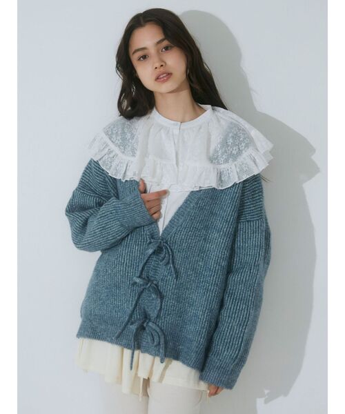 merry jenny（メリージェニー）の「flowerケープブラウス（シャツ/ブラウス・レディース・オフホワイト/ブルー/ブラック・FREE）」の6枚目の写真