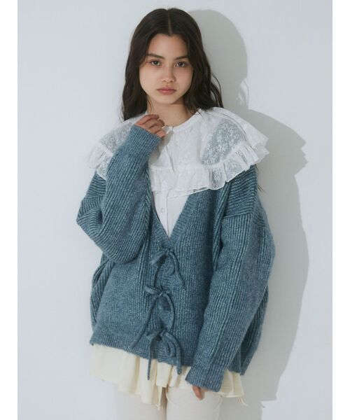 merry jenny（メリージェニー）の「flowerケープブラウス（シャツ/ブラウス・レディース・オフホワイト/ブルー/ブラック・FREE）」の7枚目の写真