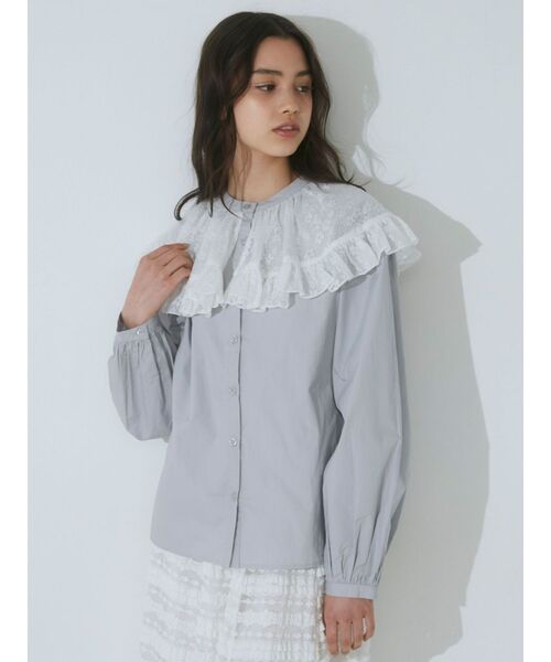 merry jenny（メリージェニー）の「flowerケープブラウス（シャツ/ブラウス・レディース・オフホワイト/ブルー/ブラック・FREE）」の11枚目の写真