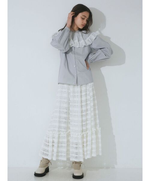 merry jenny（メリージェニー）の「flowerケープブラウス（シャツ/ブラウス・レディース・オフホワイト/ブルー/ブラック・FREE）」の15枚目の写真