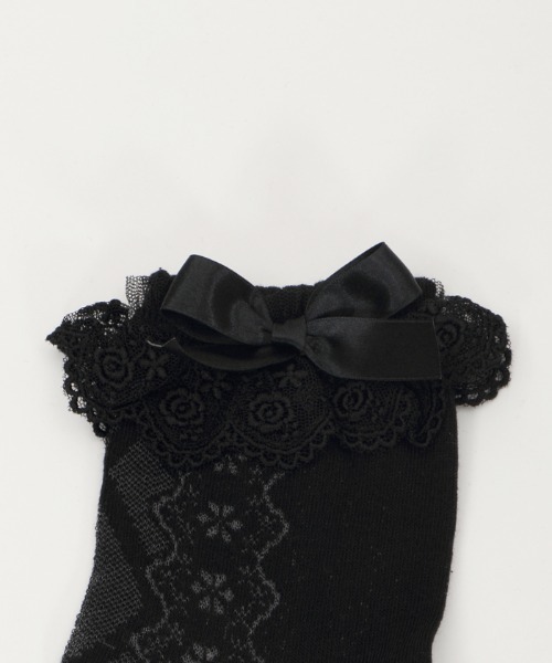 axes femme kawaii(アクシーズファムカワイイ)の「透かしレースアップ柄ソックス(ソックス/靴下・レディース・ワイン/ブラック/ホワイト/ベージュ・FREE)」の16枚目の写真