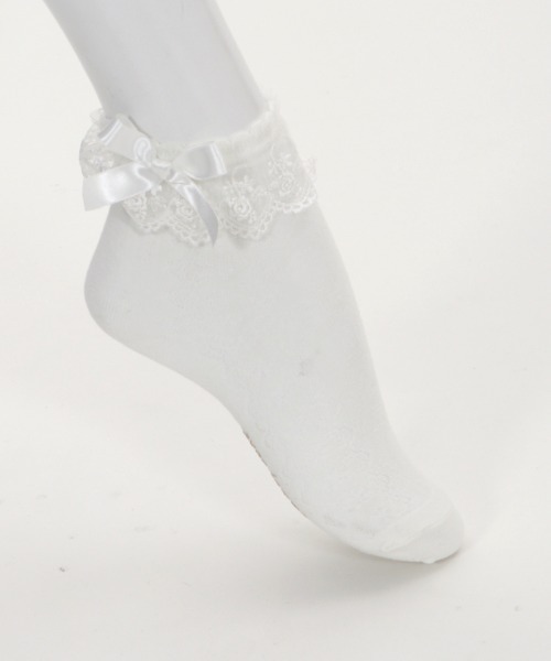 axes femme kawaii(アクシーズファムカワイイ)の「透かしレースアップ柄ソックス(ソックス/靴下・レディース・ワイン/ブラック/ホワイト/ベージュ・FREE)」の20枚目の写真