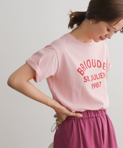 URBAN RESEARCH DOORS(アーバンリサーチドアーズ)の「ロゴプリントTシャツ(Tシャツ/カットソー・レディース・オフホワイト/ネイビー/ピンク・MEDIUM)」の3枚目の写真