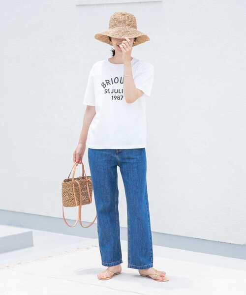 URBAN RESEARCH DOORS(アーバンリサーチドアーズ)の「ロゴプリントTシャツ(Tシャツ/カットソー・レディース・オフホワイト/ネイビー/ピンク・MEDIUM)」の7枚目の写真