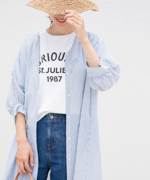 URBAN RESEARCH DOORS(アーバンリサーチドアーズ)の「ロゴプリントTシャツ(Tシャツ/カットソー・レディース・オフホワイト/ネイビー/ピンク・MEDIUM)」の11枚目の写真