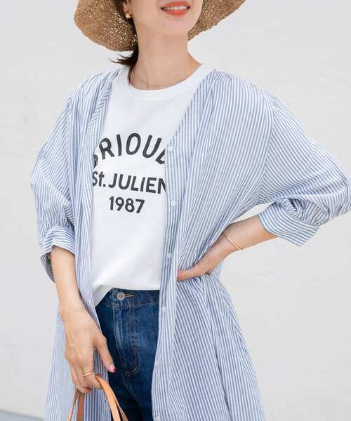 URBAN RESEARCH DOORS(アーバンリサーチドアーズ)の「ロゴプリントTシャツ(Tシャツ/カットソー・レディース・オフホワイト/ネイビー/ピンク・MEDIUM)」の12枚目の写真