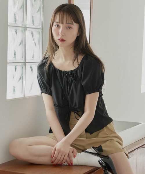 GIUNON（ジウノン）の「2way frill blouse/ 2wayフリルブラウス