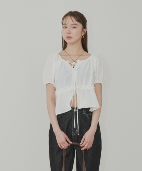 GIUNON（ジウノン）の「2way frill blouse/ 2wayフリルブラウス