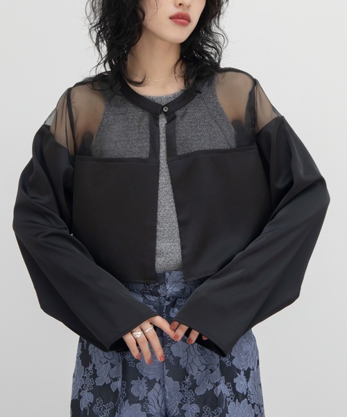 VACANCY（ヴァカンシー）の「シアー切替カーディガン（カーディガン